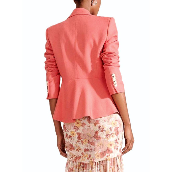 Veronica Beard XS Danielle DICKEY Jacket Fitted Peplum Melon Blazer Coral Pink 0 - Picture 13 of 13